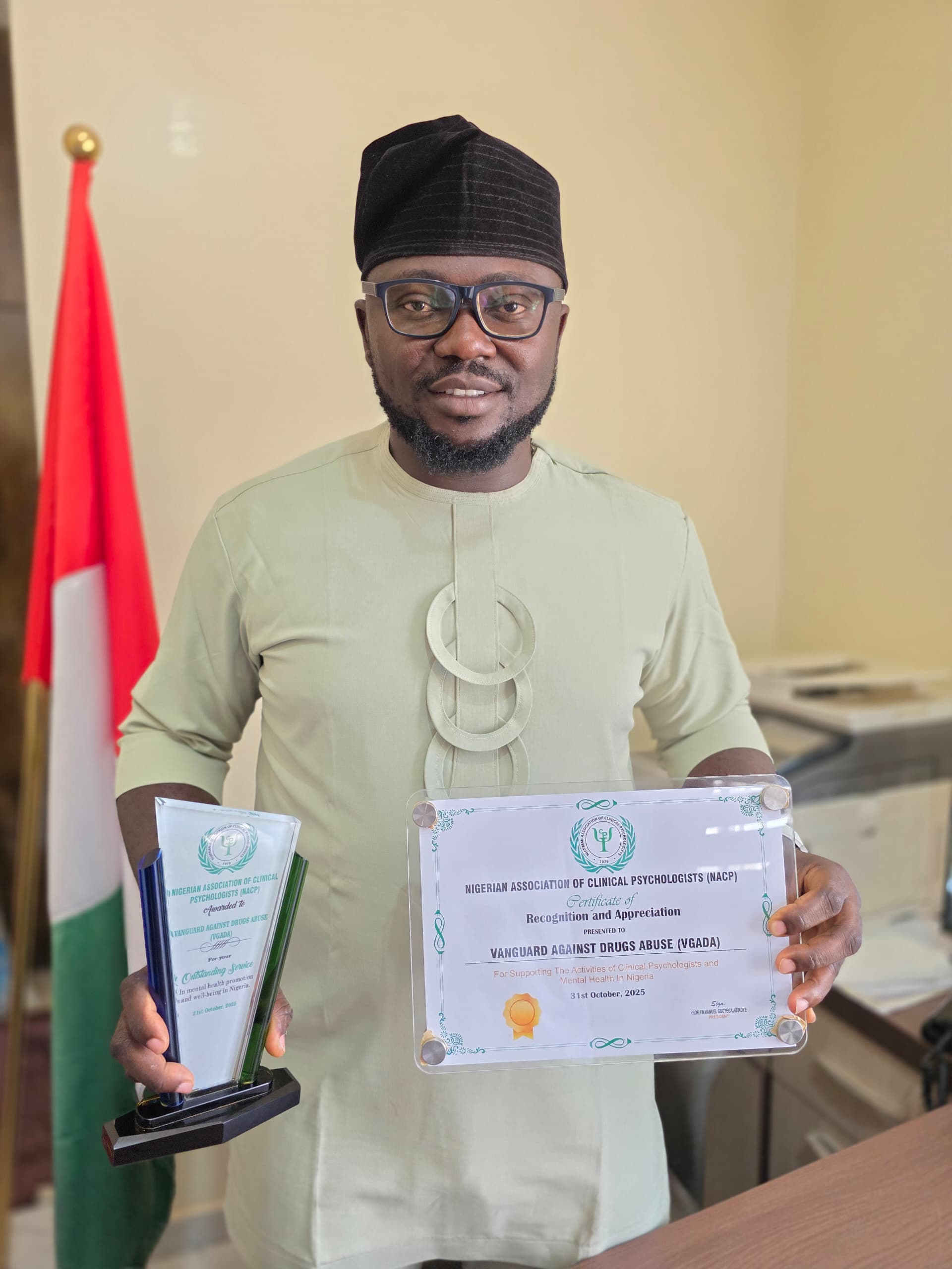 Award of Outstanding Service from the Nigerian Association of Clinical Psychologists